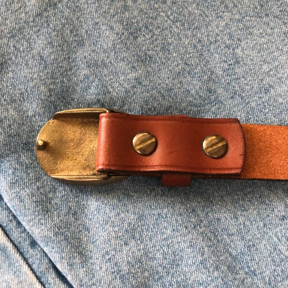 POLO Ralph Lauren Vintage Brass Logo Buckle Belt - Picture 5 of 10